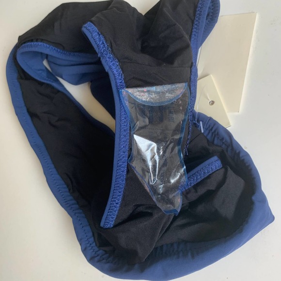 Profile by Gottex 8 Shirred Bikini Bottoms Navy Blue High Rise Waisted Sexy NEW - Picture 10 of 10